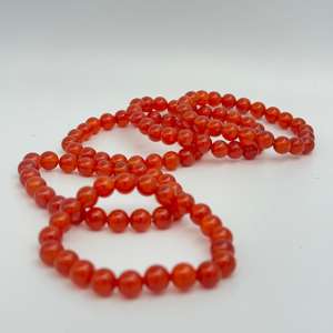 Pulsera de cuentas hecha a mano de piedra preciosa cornalina roja natural Excelente acabado Brazaletes de perlas al por mayor - Product Image 6