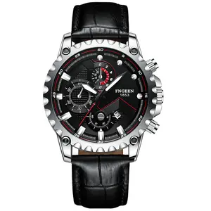 Fngeen 5757 Hot Luxe Horloge Quartz Heren Rvs Trendy Merk Zakelijke Horloges Chronograaf Waterdicht Horloge Reloj