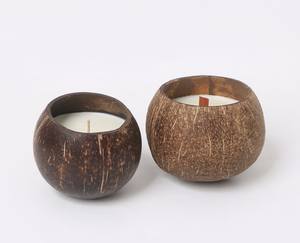 Cuenco de cáscara de coco Natural, taza de velas de coco de cera de soja para fiesta y boda, logotipo personalizado ecológico - Product Image 2