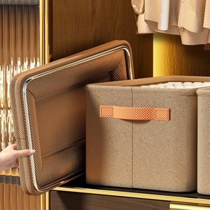 Venta caliente ropa no tejida organizador armario almacenamiento marco de acero hogar armario organizador cesta <span class=keywords><strong>caja</strong></span> de almacenamiento con asas - Product Image 5