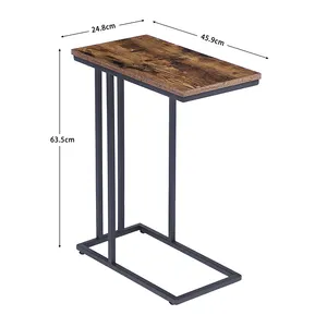 Wholesale Best Industrial Style Living Room Wood Coffee C Shaped Accent Side Table Sofa C Console Table End Table For Couch Bed