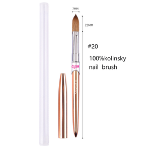 Pure Kolinsky Acrylic <b>Nail</b> Brush Round Hair Bristle Metal Handle 3D Drawing Powder Brush for <b>Nail</b> <b>Extension</b> - Product Image 2