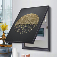 Peinture abstraite minimaliste moderne sur toile avec cadre en alliage d'aluminium, design sans perforation, fixation murale haut de gamme discrète
