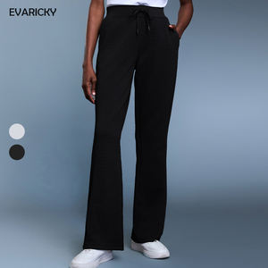 Pantalon de sport long pour <span class=keywords><strong>femme</strong></span>, coupe droite, respirant, coupe-vent, séchage rapide, jambe <span class=keywords><strong>large</strong></span>, avec poche latérale, personnalisable, style streetwear - Product Image 1