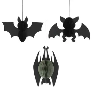 Cartonato 3D Bat di carta ornamenti per le vacanze di Halloween eco-friendly appendere palline per la festa di casa/negozio/decorazione giardino