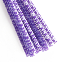 Pailles à boire réutilisables de 12 pouces, imprimées d'un nœud violet, fabriquées en PP, écologiques et sans BPA, parfaites pour les fêtes