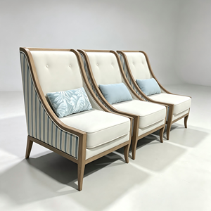 Modern Wooden <b>Restaurant</b> Chairs with Fabric Upholstery and Cushioning for Dining Areas - Product Image 4