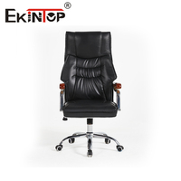 Ekintop – fauteuil de bureau en cuir PU à dossier haut et pivotant, chaise de bureau de luxe pour patron