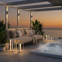 Lampu Lantai LED Tenaga Surya Aluminium Putih Tahan Air IP65 untuk Pergola, Taman, dan Spa Luar Ruangan