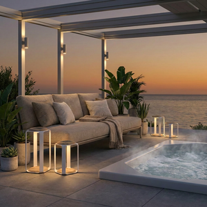 Sigarten IP65 Wasserdichte Weiße Aluminium Solar-<span class=keywords><strong>LED</strong></span>-Bodenlaterne für Pergola, Garten und Spa im Freien - Product Image 2