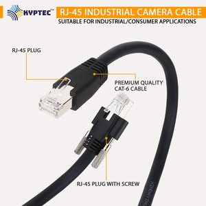 Câble de caméra de vision industrielle GigE, connecteur CAT6 RJ45 à vis, câble Ethernet haute vitesse pour caméra industrielle - Product Image 5