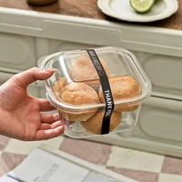 Usine Jetable Clair PET Blister En Plastique Boulangerie Pâtisserie Gâteau Bouffées Dessert Conteneurs En Plastique Cookie Puffs Boîte