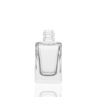 Bouteille en verre carrée vide transparente de 10 ml et 15 ml pour gel cosmétique et vernis à ongles avec pinceau – Vente en gros