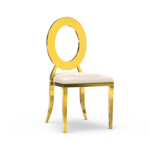 Venta al por mayor, silla de comedor de acero inoxidable dorado de diseñador de eventos reales de lujo a la venta - Product Image 3
