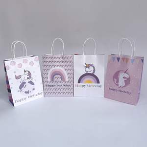 Bolsas de Regalo de Cumpleaños de Papel Kraft con Asas de Papel, Ecológicas, Capacidad de 5 kg, Recuerdos para Fiestas, Precio de Fábrica al por Mayor - Product Image 3