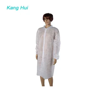 PP Coat With Collar Medical PP PE Coverall Patient Lab Clothing Doctor Disposable Surgical Isolation Gown