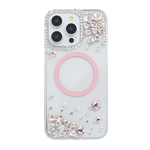 Funda Magnética Inalámbrica KINGSOUL con Brillantina y Piedras Preciosas para *14/15/16/17 Pro Max, a Prueba de Golpes, con Diamantes Incrustados - Product Image 5