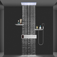 Ensemble de douche intelligent pour salle de bain avec effet pluie et cascade, robinets de douche LED au plafond, système de douche thermostatique 600*300 MM