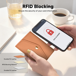 Cartera Personalizada con Bloqueo RFID de PU con Diseño Cruzado, Monedero de Fácil Acceso con Botón - Product Image 6