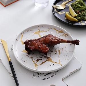Kreative weste uropäische Keramik geschirr teller mit Marmor muster Backs teak Pizza Frühstücks desserts Teller - Product Image 2