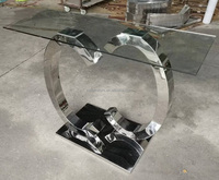 Table rectangulaire en acier inoxydable, 1 pièce, Table métallique, Style Console