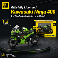 Modèle de moto Kawasaki Ninja 400 en métal moulé sous pression 1:12, jouet pour enfants avec direction avant, décoration, simulation de moto en métal, voitures moulées sous pression