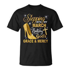 Camiseta para celebrar mi cumpleaños de marzo con la gracia y la misericordia de Dios - Product Image 2
