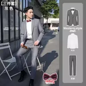 L'abito <span class=keywords><strong>da</strong></span> sposa maschile è un completo monopetto in tessuto Fine <span class=keywords><strong>per</strong></span> il fratello del testimone - Product Image 4