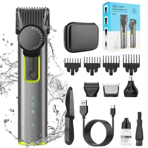 4 em 1 kits de corte de cabelo profissional aparadores elétricos barbeador pacote de armazenamento IPX5 à prova d'água corpo aliciamento nariz cabelo