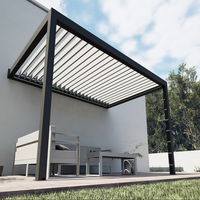 Auvent en aluminium thermolaqué pour extérieur, montage mural, toit à lames imperméable, pergola motorisée, gazebo pour balcon