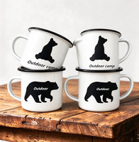 Vaisselle directement de l'usine, tasse à whisky/bière en émail réutilisable de 12 oz, couleur blanche non toxique, logo personnalisé, pour cadeaux promotionnels