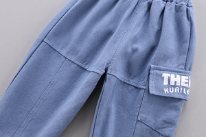 Vêtements de boutique pour enfants en gros, ensemble de veste bleue pour bébé, trois pièces, pour enfants - Product Image 6