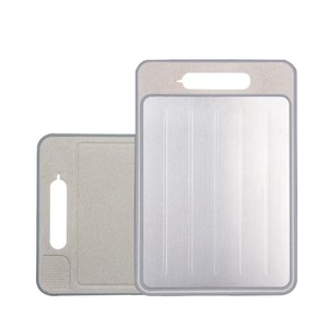 Planche à découper double face en acier inoxydable de qualité industrielle, planche à découper antibactérienne et anti-moisissure en alliage d'aluminium pour la maison - Product Image 1
