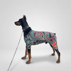 Mono elástico <span class=keywords><strong>de</strong></span> cuerpo completo para perros con estampado <span class=keywords><strong>de</strong></span> dragón estilo tatuaje japonés, ideal para paseos al aire libre <span class=keywords><strong>de</strong></span> <span class=keywords><strong>razas</strong></span> medianas y grandes. - Product Image 1