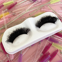 Cils en vison véritable de 25 mm, super volumineux et épais, de haute qualité, en bande complète, pour marque privée, vente en gros