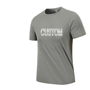 Unisex <b>Polyester</b> Knitted Silk Screen Printed <b>Tshirt</b> Streetwear Solid Short Sleeved Breathable Training Quick Dry Fit Blank Sport - Product Image 1