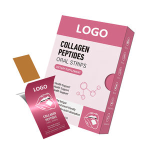 Soins de la peau végétaliens Supplément de beauté dissolvant à couche mince par voie orale Peptides de collagène Bandes orales pour cheveux/ongles/soins de santé de la peau - Product Image 1