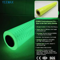 Película de PVC Fotoluminiscente Amarillo-Verde de Alta Visibilidad, Autoadhesiva, Luminosa en la Oscuridad, Irrompible, Rollo con 8 Años de Durabilidad en Interiores
