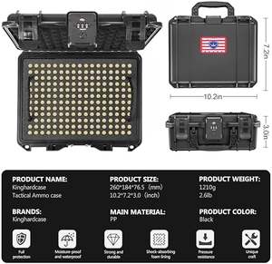 Valigetta Kinghardcase 450-Round per Munizioni 9mm con Serratura Integrata, Impermeabile, Sicura per Famiglia/Viaggio, per <span class=keywords><strong>Luger</strong></span> 9mm .380 ACP - Product Image 4