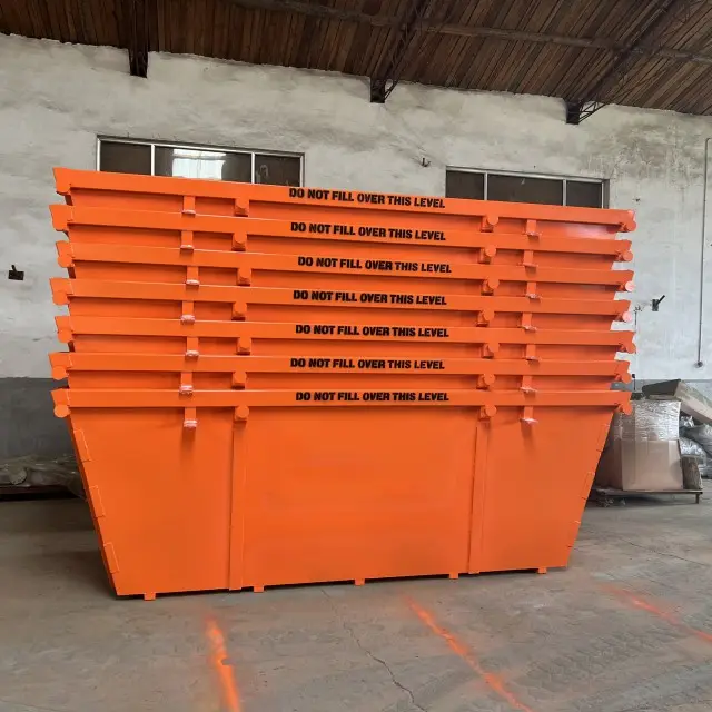 Eco-friendly Australia standard 6 Cubic Meter Recycling Forklift Dumpster steel skip bin with Tilt