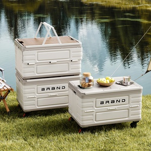 Caja de Almacenamiento Plegable Rectangular de Plástico PP con Ruedas y Asa Extraíble, Capacidad Superior a 35L - Product Image 1