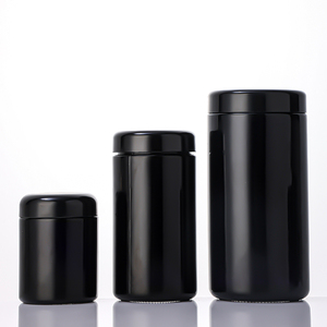 Chất Lượng Cao Dày UV Thủy Tinh Màu Đen Lưu Trữ Jar 50Ml 100Ml 200Ml 500Ml 1000Ml Trẻ Em Chống Nắp Mùi Thủy Tinh Bằng Chứng Stash Jar - Product Image 3