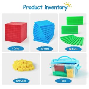 Cubes de comptage mathématiques, matériel pédagogique pour la valeur des chiffres, ensemble de blocs en plastique à base de dix - Product Image 4