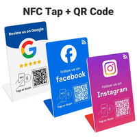 Support NFC pour cartes Google Maps, personnalisable, blanc, avec fonction NFC Tap, pour avis clients