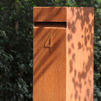 Boîte aux lettres décorative extérieure personnalisée en acier corten boîte aux lettres en métal de signe de numéro