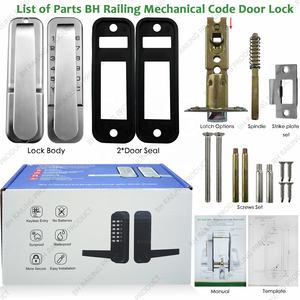 Serrure <span class=keywords><strong>de</strong></span> <span class=keywords><strong>porte</strong></span> <span class=keywords><strong>de</strong></span> sécurité à bouton-poussoir simple face en alliage <span class=keywords><strong>de</strong></span> zinc au design moderne, <span class=keywords><strong>poignée</strong></span> <span class=keywords><strong>de</strong></span> <span class=keywords><strong>porte</strong></span> à <span class=keywords><strong>code</strong></span> mécanique pour appartement, installation facile - Product Image 6