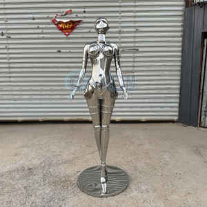Sexy Robot Kim Loại Nghệ Thuật Tác Phẩm Điêu Khắc Cuộc Sống Kích Thước Thép Bức Tượng Nhân Cách Kim Loại Thép Không Gỉ Kim Loại Tác Phẩm Điêu Khắc - Product Image 3