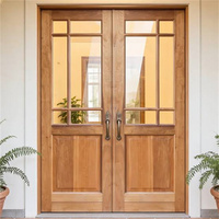Porte intérieure double en bois massif classique pour salon et bureau de maison traditionnelle