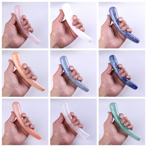 Vente en gros de cristal naturel d'<span class=keywords><strong>améthyste</strong></span>, de quartz rose et d'obsidienne, masseur incurvé en forme de dildo, massage yoni, baguette incurvée pour femme, dildo - Product Image 2
