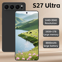 Smartphone S27 Ultra 5G Android 15 Écran LCD HD 7,3 pouces 120Hz 16 Go de RAM 1 To de stockage Deca Core Double SIM GPS